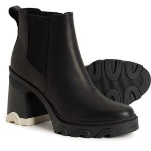 SORRL Brex Chelsea Heeled Boots Waterproof Leather Women Chunk Heel Round Toe 10